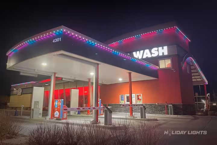 Permanent holiday lights installation in Maine