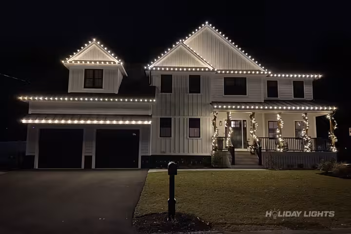 Residential holiday lights installation in Maine