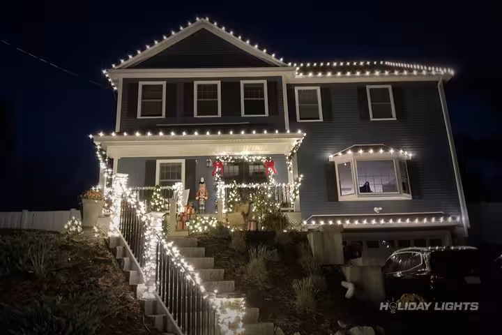 Residential holiday lights installation in Maine