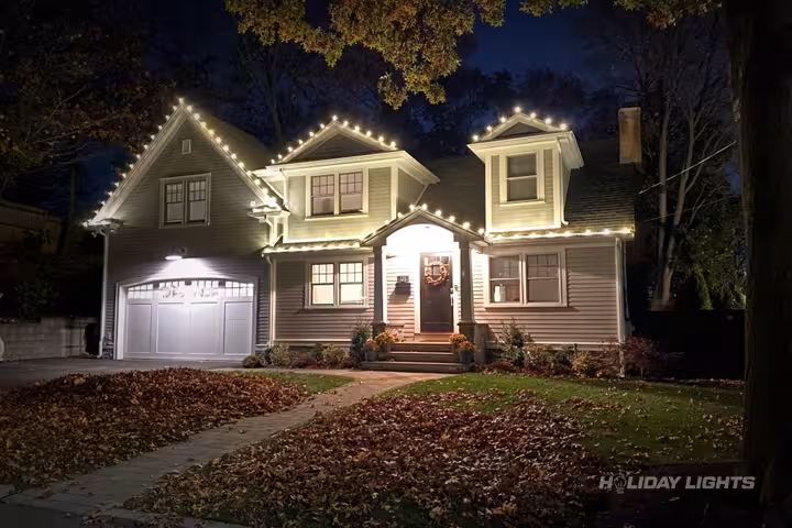 Residential holiday lights installation in Maine